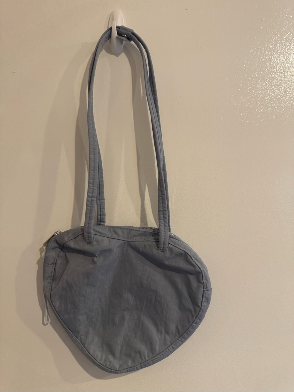 BAGGU Nylon Heart shoulder bag-Mist Blue Grey Retired style